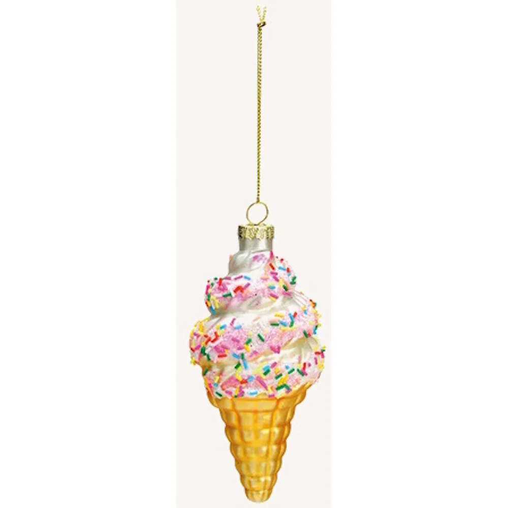 Anhänger Eis aus Glas Glitter 12 cm var. 1