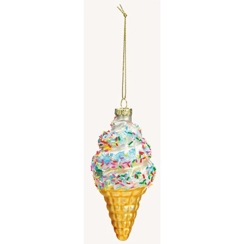 Anhänger Eis aus Glas Glitter 12 cm var. 2