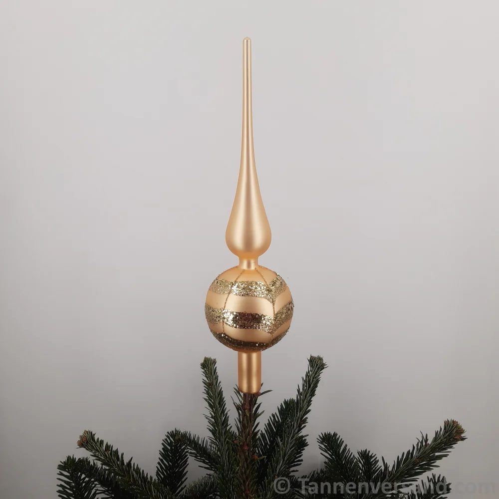 Baumspitze aus Glas Zimt Gold Glanz 31 cm - Image 2
