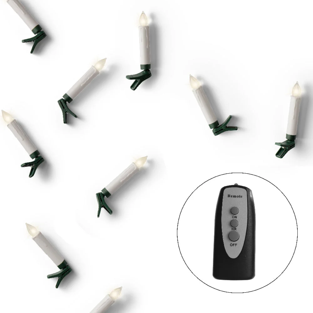 Lichterkette Kerzen 10 LEDs Warm Weiß Dauerbetrieb Kabellos