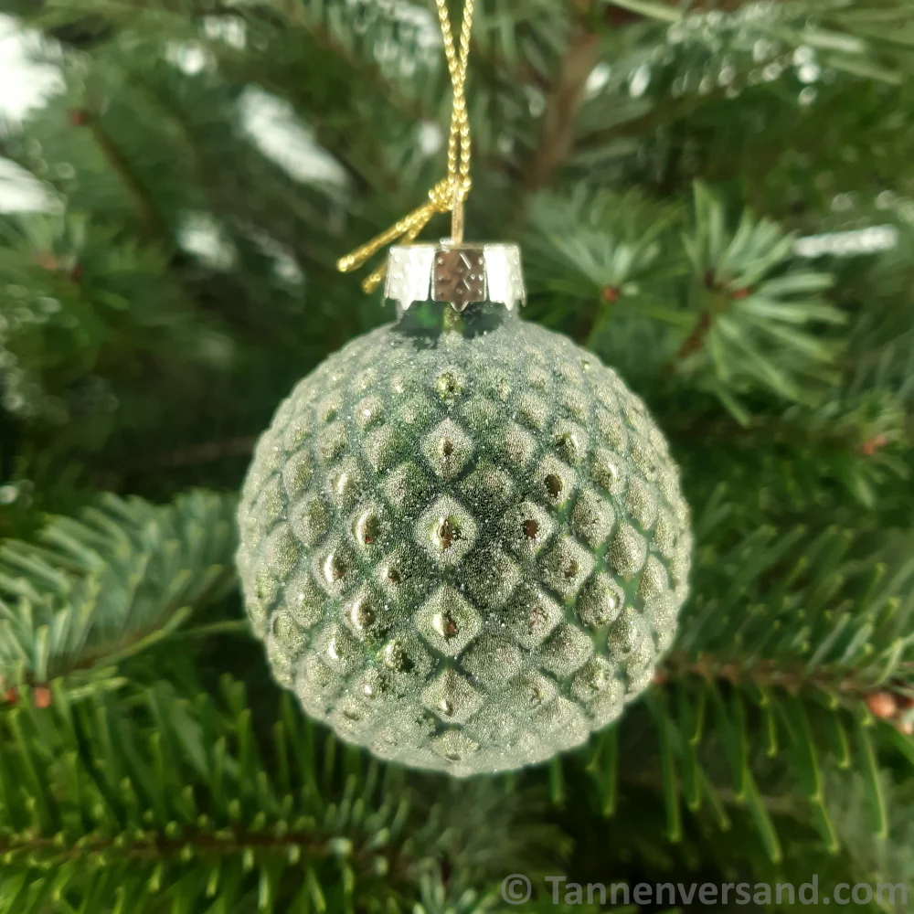 Weihnachtskugel aus Glas Grün Gold 6 cm 12er Set - Image 5