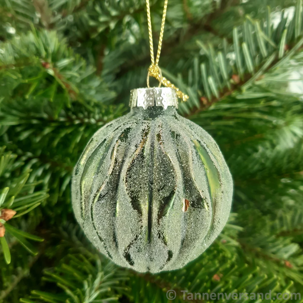 Weihnachtskugel aus Glas Grün Gold 6 cm 12er Set - Image 6