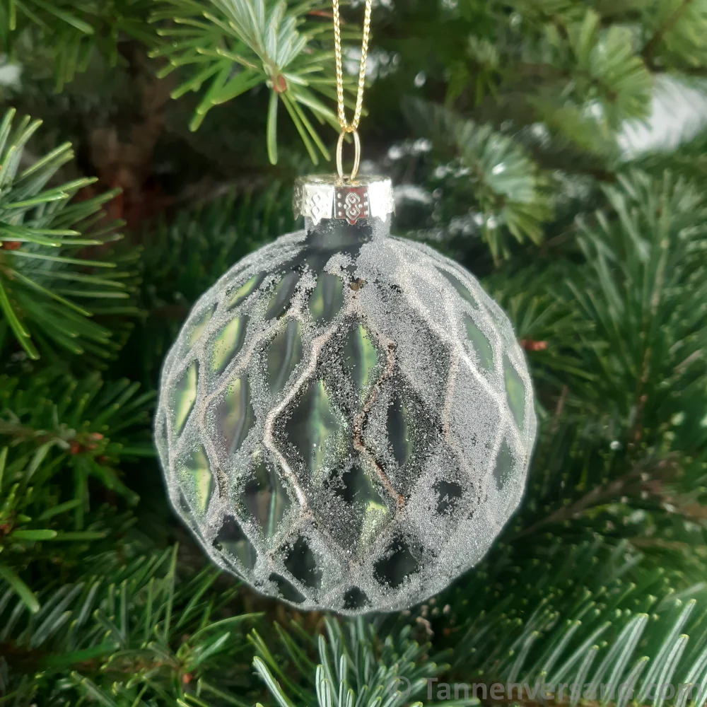 Weihnachtskugel aus Glas Grün Gold 8 cm 12er Set - Image 4