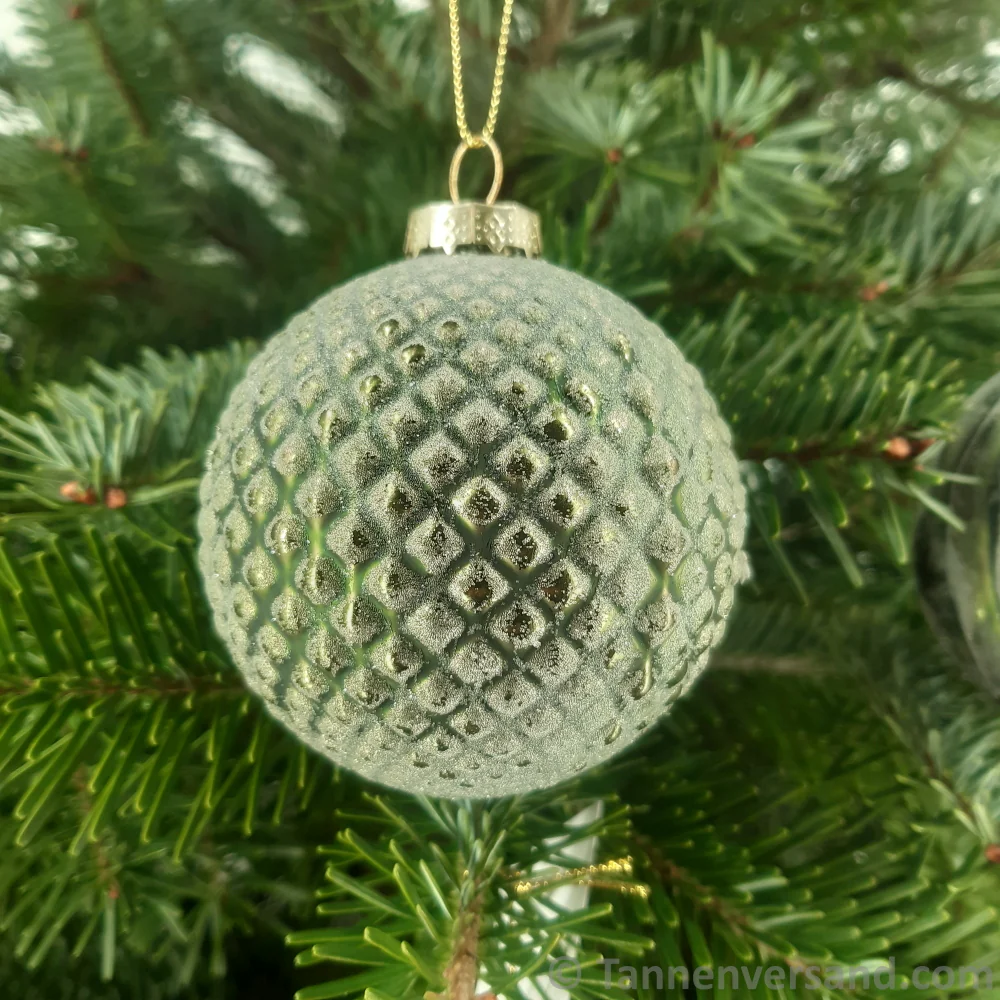 Weihnachtskugel aus Glas Grün Gold 8 cm 12er Set - Image 5