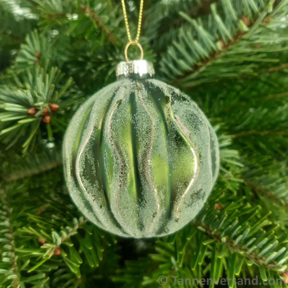 Weihnachtskugel aus Glas Grün Gold 8 cm 12er Set - Image 6