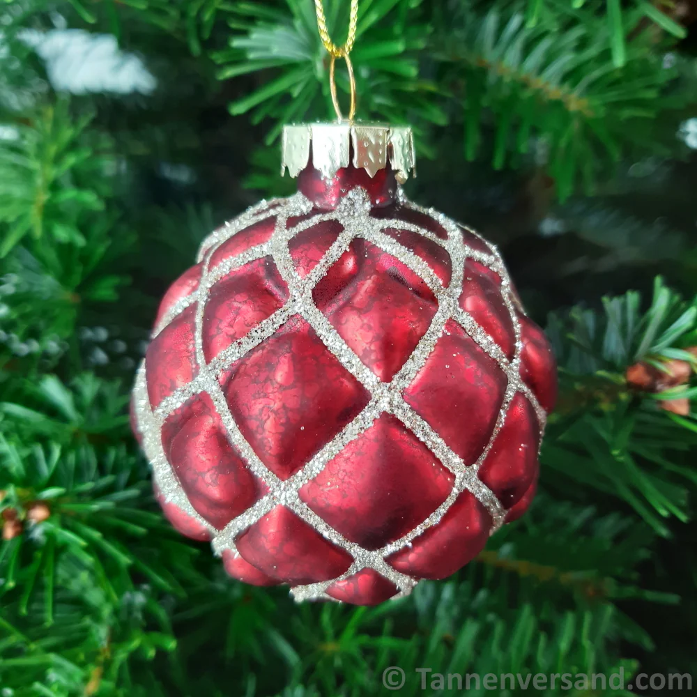 Weihnachtskugel aus Glas Rot Gold 6 cm 12er Set - Image 4