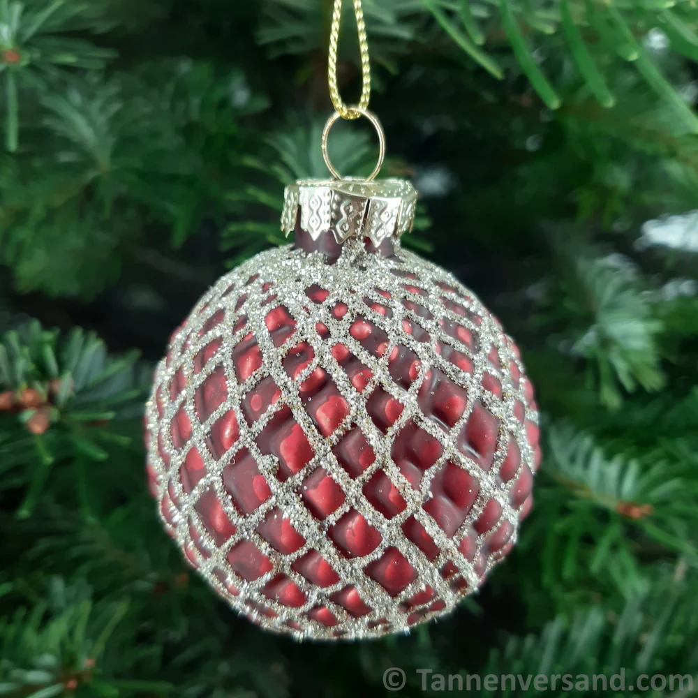 Weihnachtskugel aus Glas Rot Gold 6 cm 12er Set - Image 7