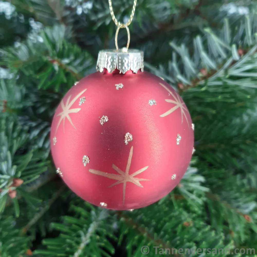 Weihnachtskugel aus Glas Rot Gold 6 cm 12er Set - Image 4