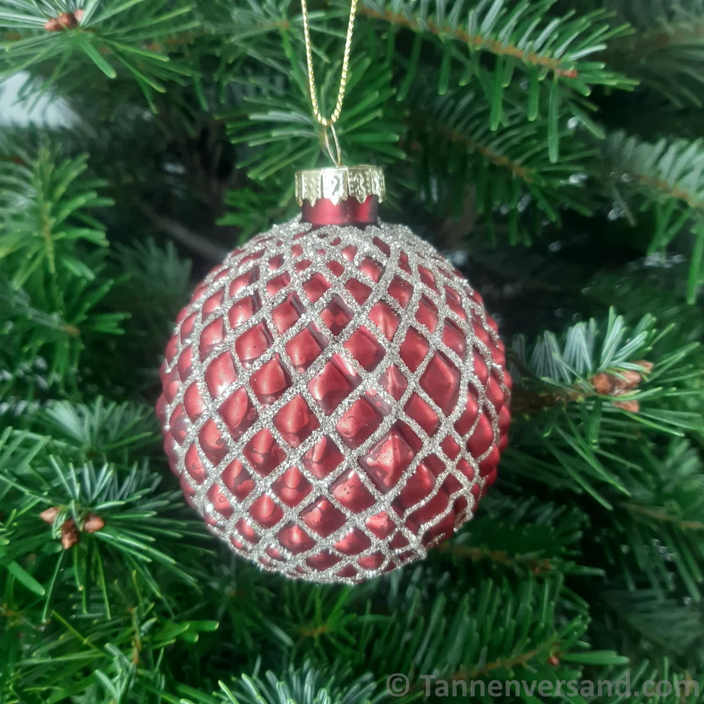 Weihnachtskugel aus Glas Rot Gold 8 cm 12er Set - Image 4