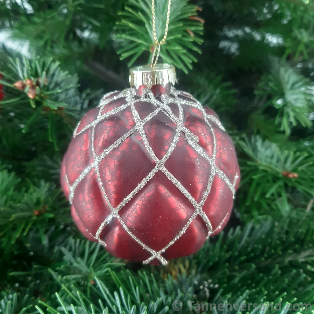 Weihnachtskugel aus Glas Rot Gold 8 cm 12er Set - Image 5