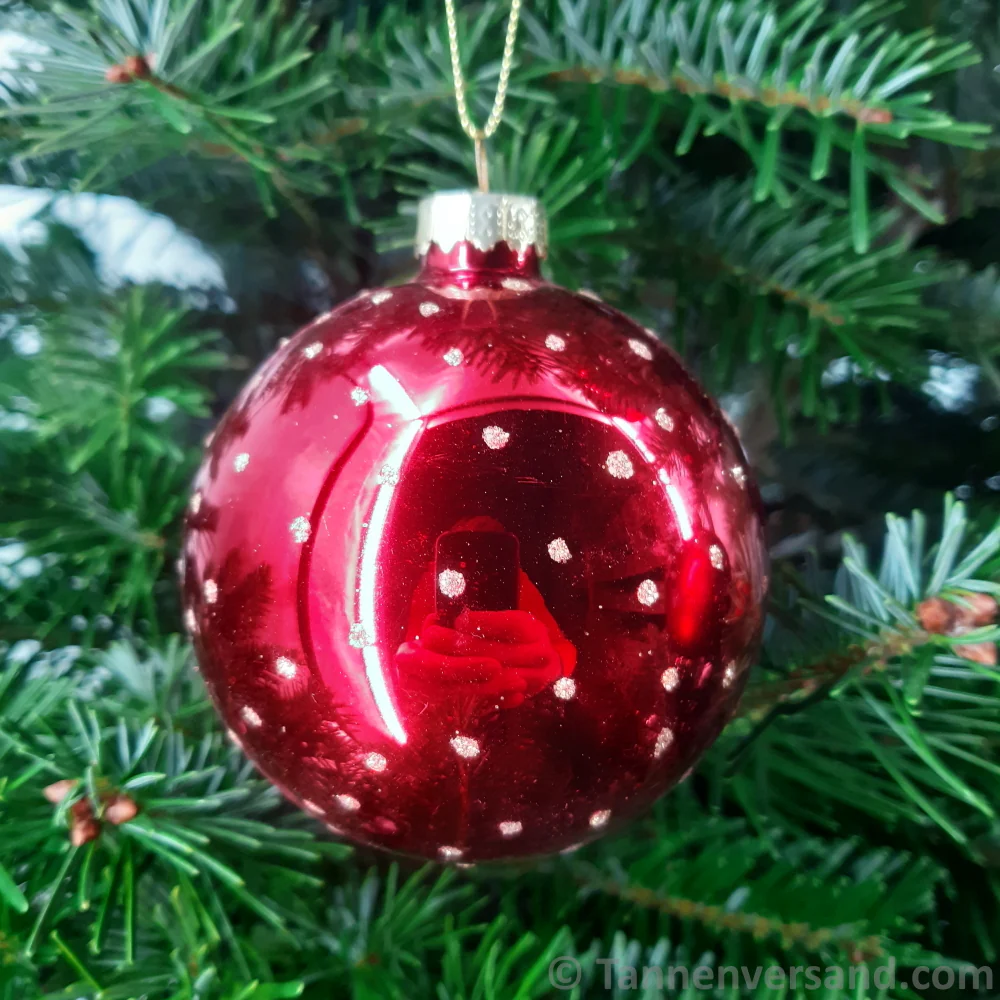 Weihnachtskugel aus Glas Rot Gold 8 cm 12er Set - Image 4
