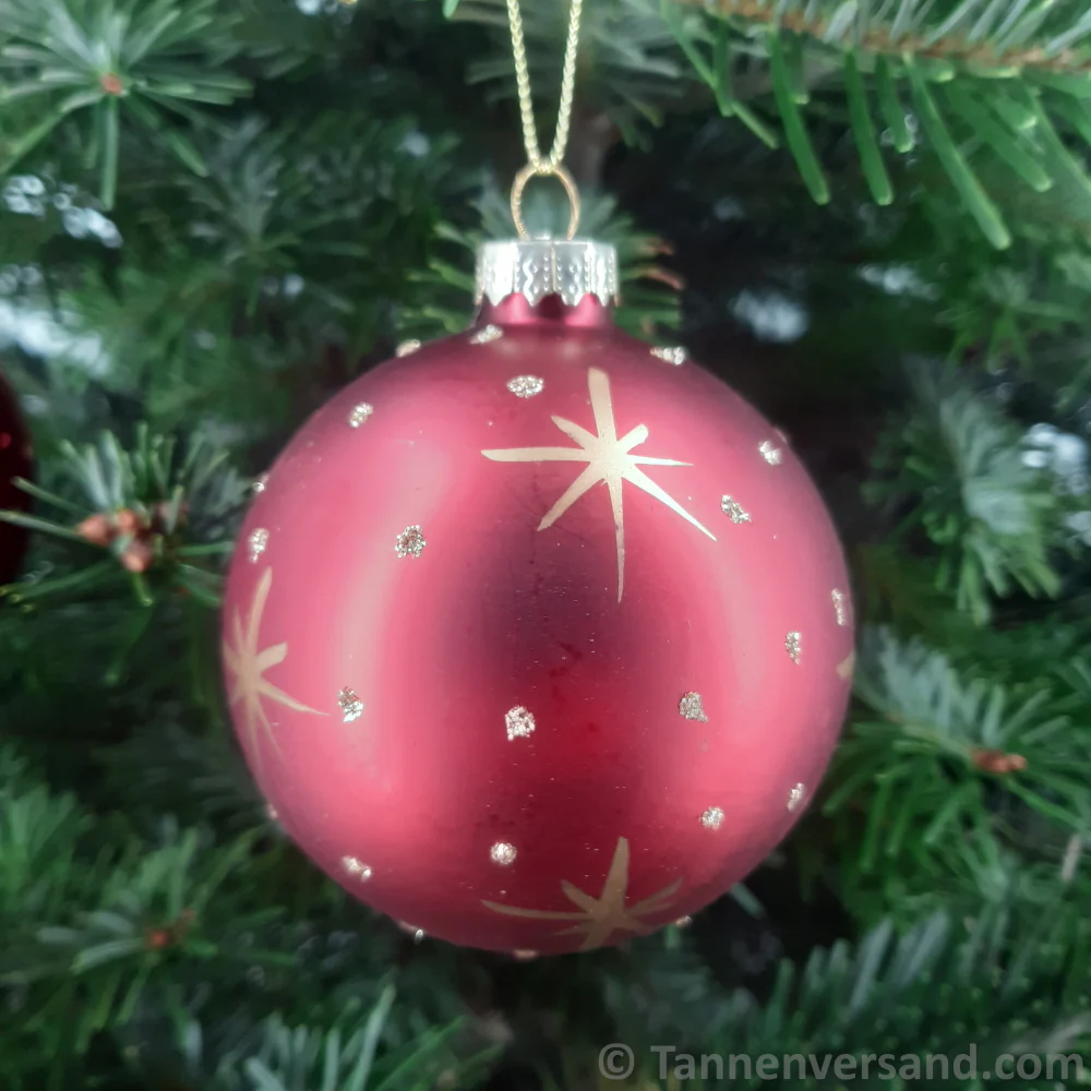Weihnachtskugel aus Glas Rot Gold 8 cm 12er Set - Image 7