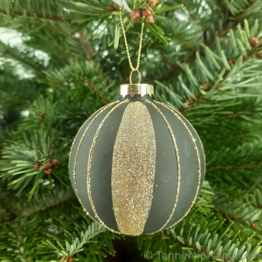 Weihnachtskugel aus Glas Schwarz Gold 8 cm 12er Set - Image 5
