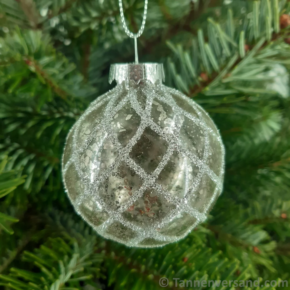 Weihnachtskugel aus Glas Silber 6 cm 12er Set - Image 5