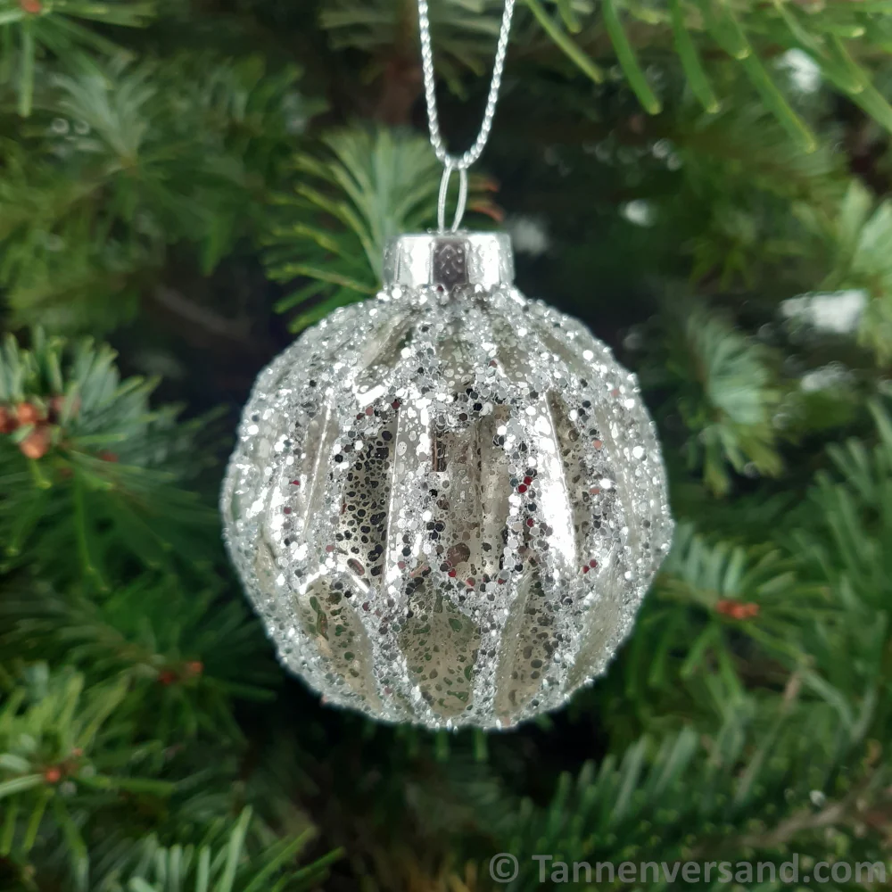 Weihnachtskugel aus Glas Silber 6 cm 12er Set - Image 7