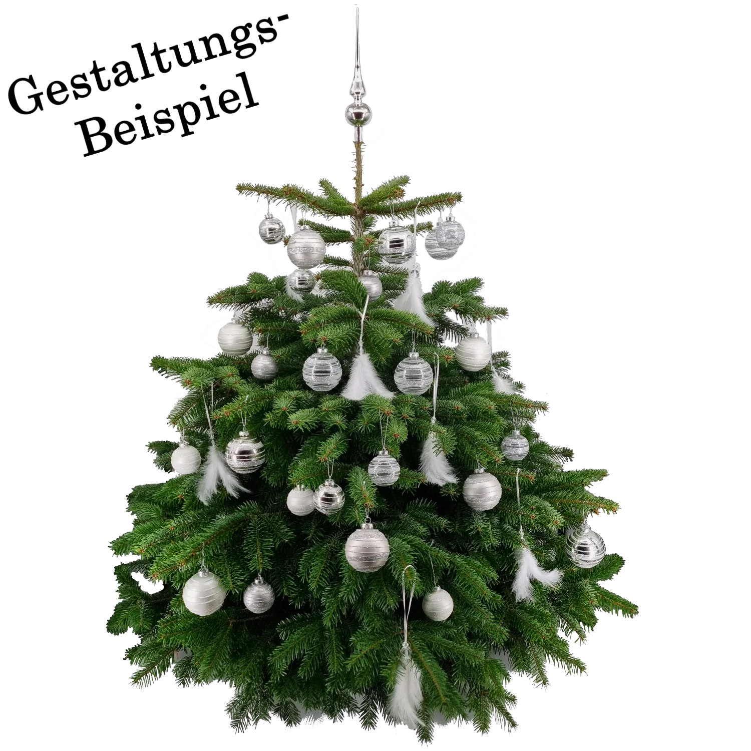 Weihnachtskugel aus Glas Weiß Silber 8 cm 12er Set - Image 3